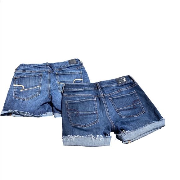 Two pairs of American Eagle size 6 midi jean shorts - Picture 3 of 3